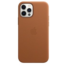 Apple Leather Case iPhone 12/12 Pro with MagSafe Saddle Brown
