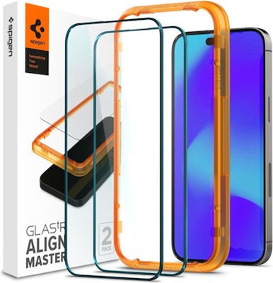 Spigen Full Face Tempered Glass x2 Apple iPhone 14 Pro Max Black 